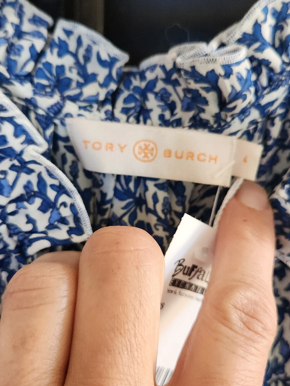 TORY BURCH GEORGETTE MAXI DRESS BLUE KEEPSAKE